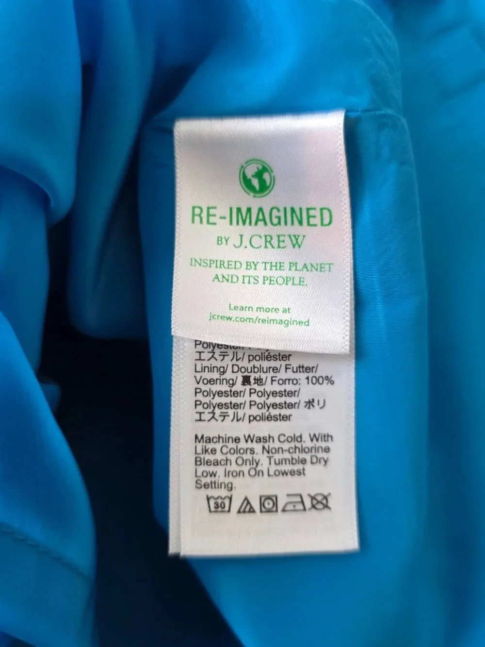 J.CREW Resume Turquoise Scoopneck Dress In Stretch Linen Blend Sz 4 - Picture 7 of 9